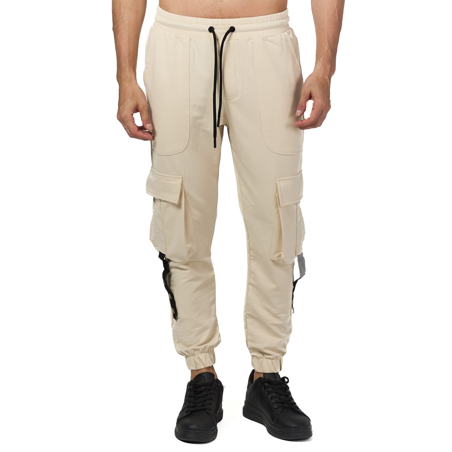 baggy leg beige sweat pant