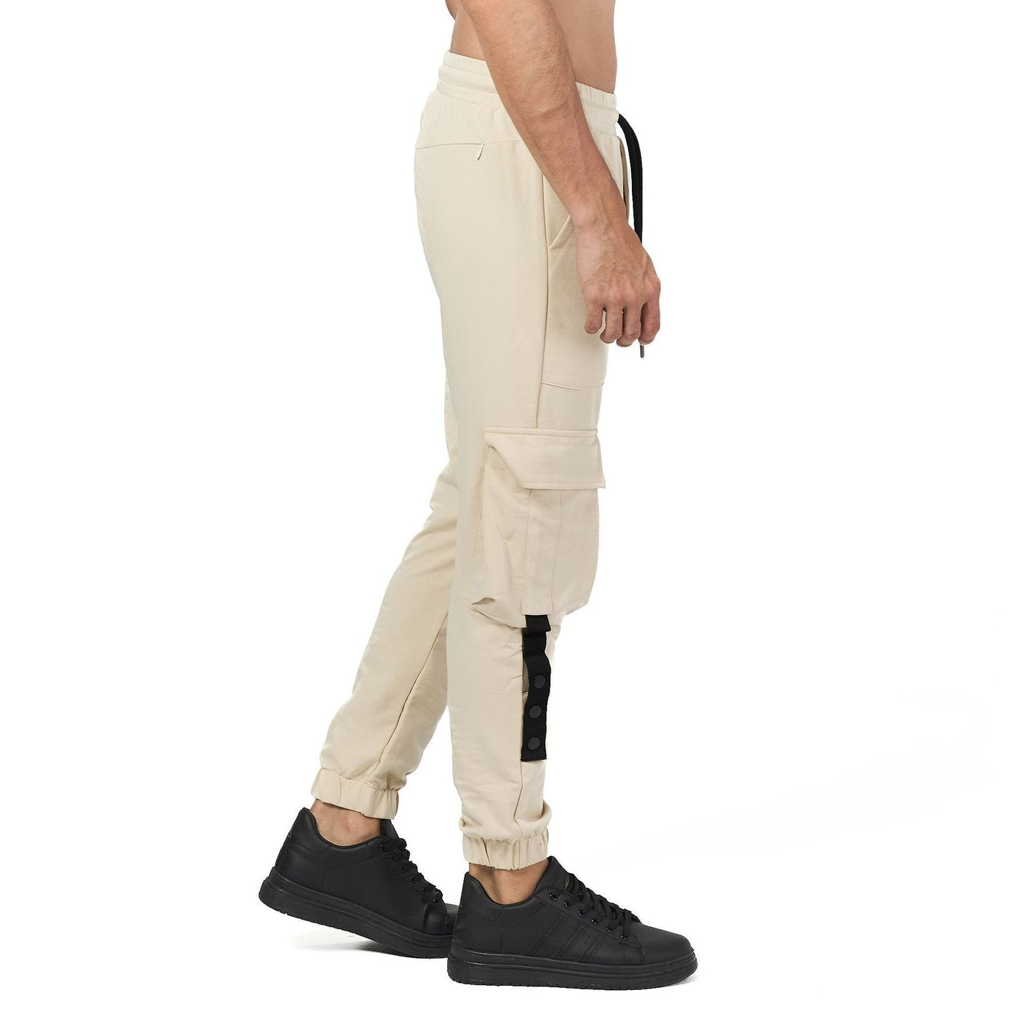 baggy leg beige sweat pant
