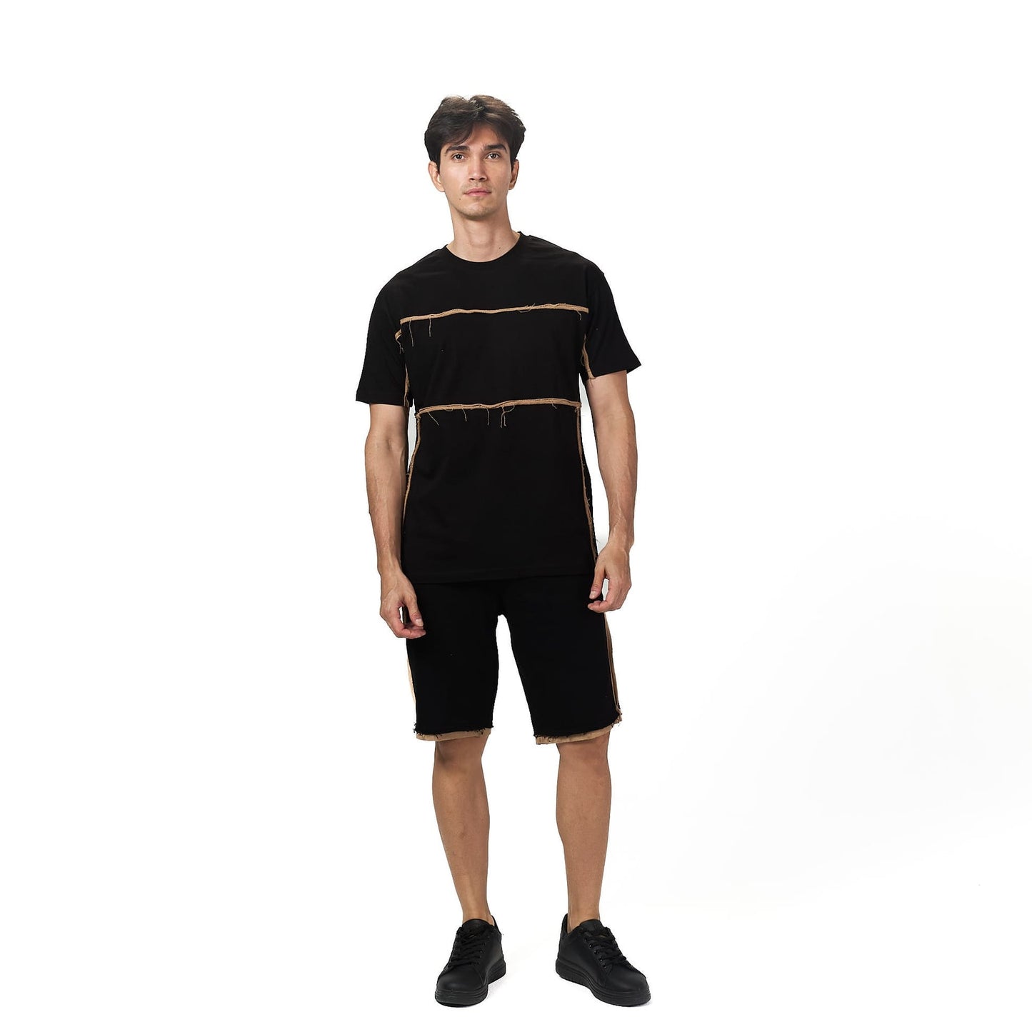 Black brown striped set