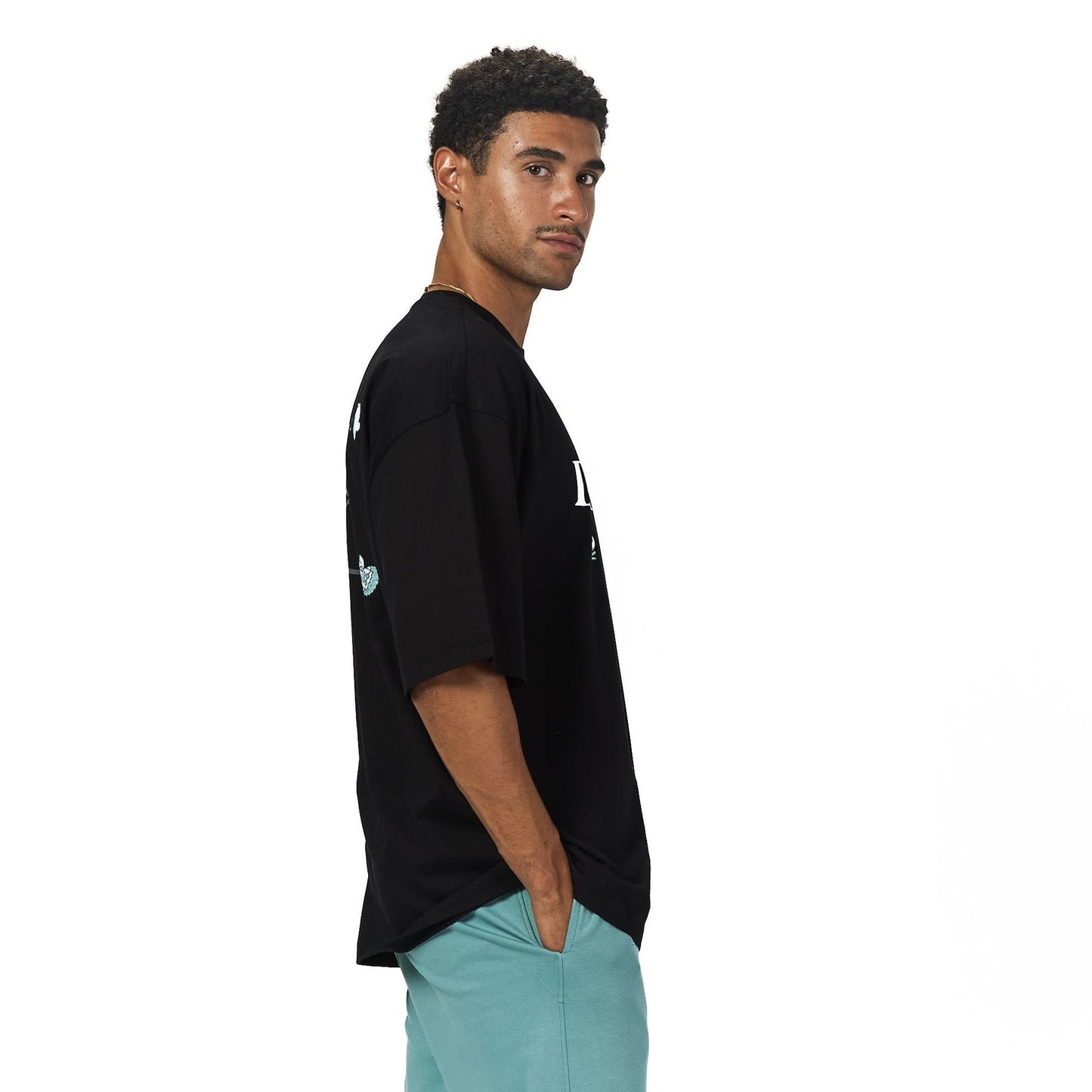 Doctrine Black Oversized Printed T-shirt