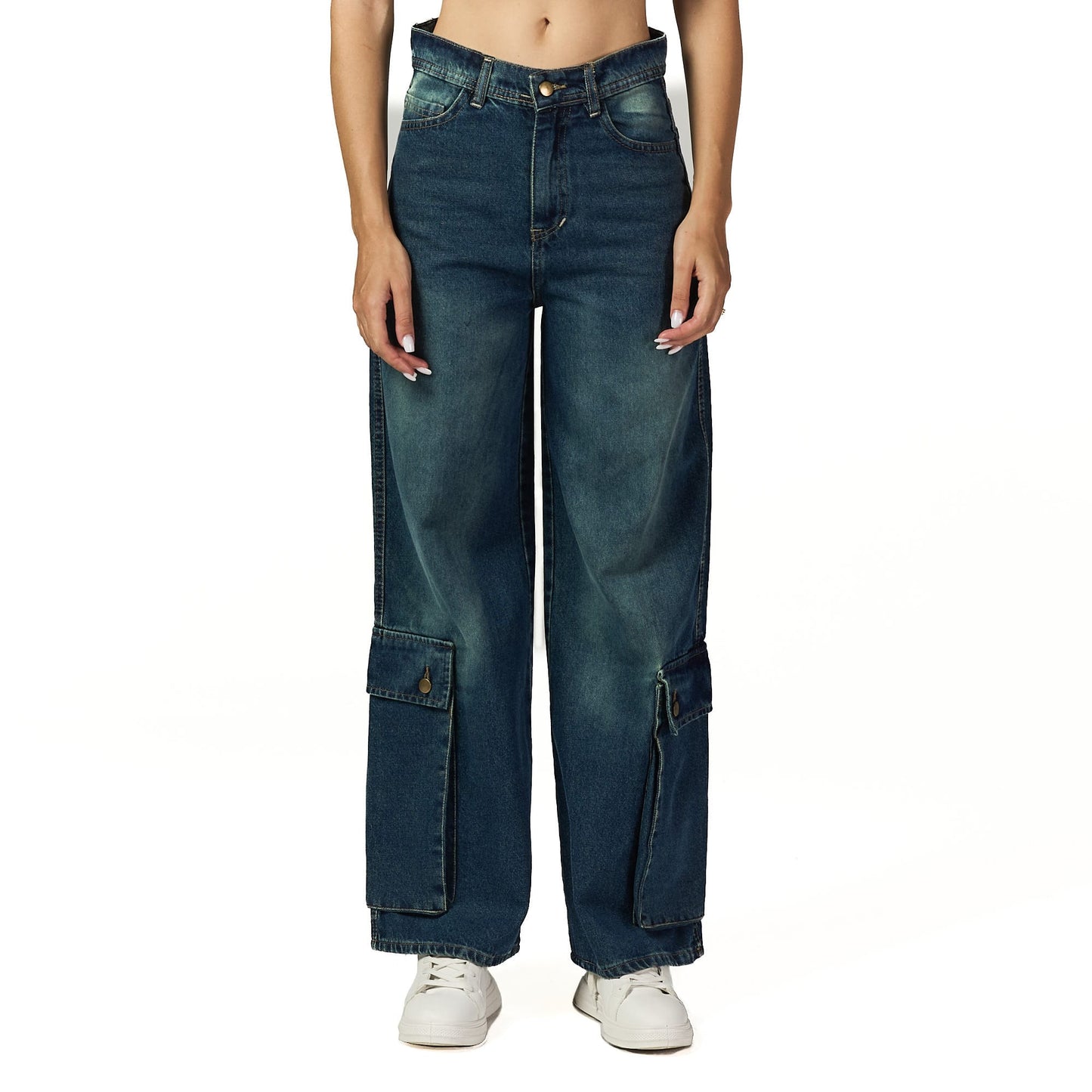 Blue front pocket jeans