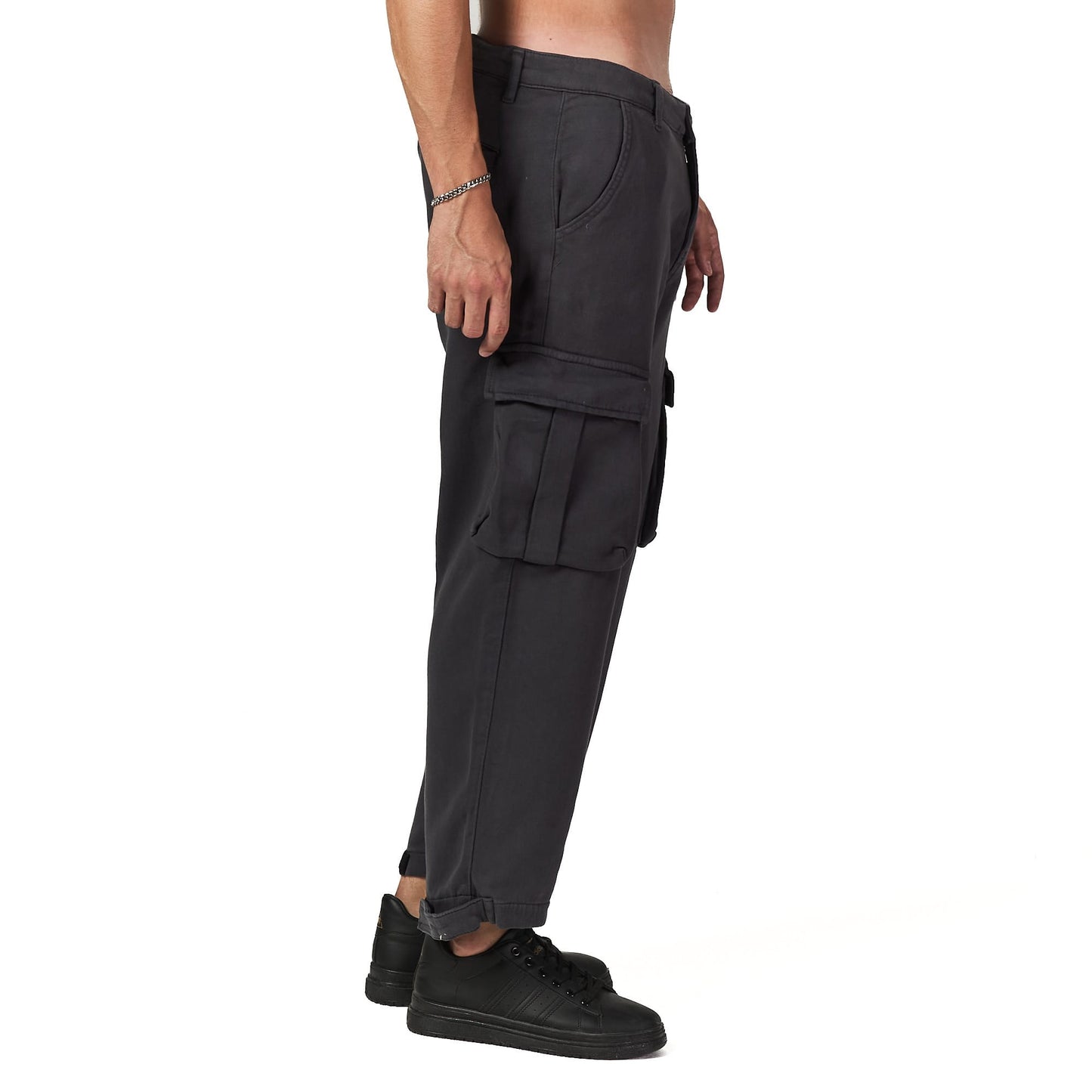 Silver baggy cargo pant