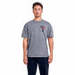 Red flower light grey washed oversized printed t-shirt