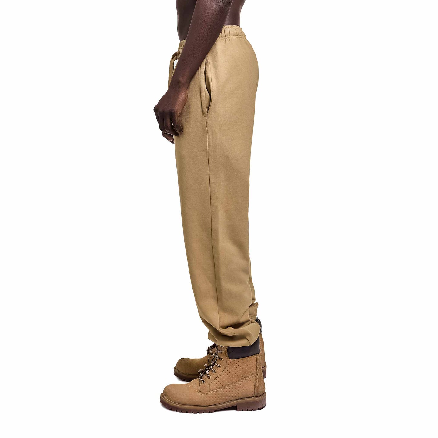 Beige plain sweatpant