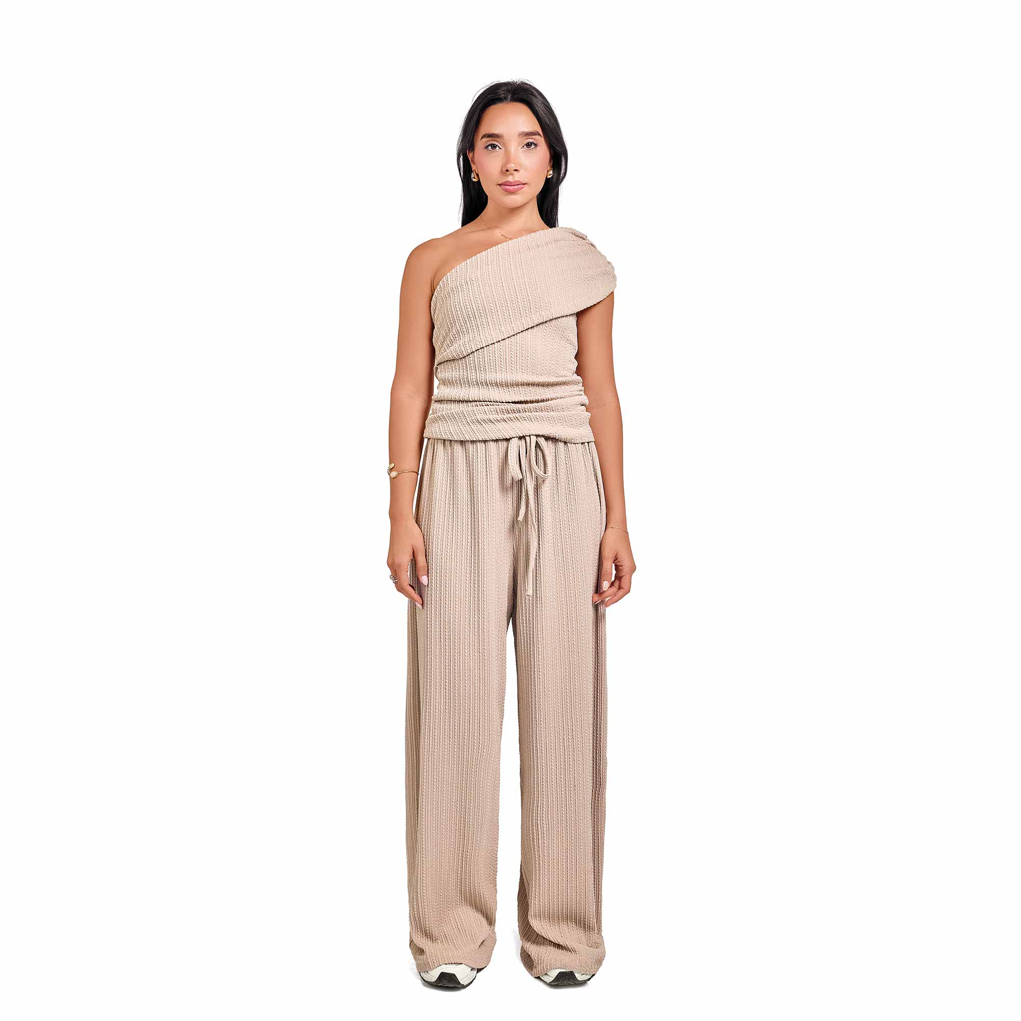 Beige jacquard set