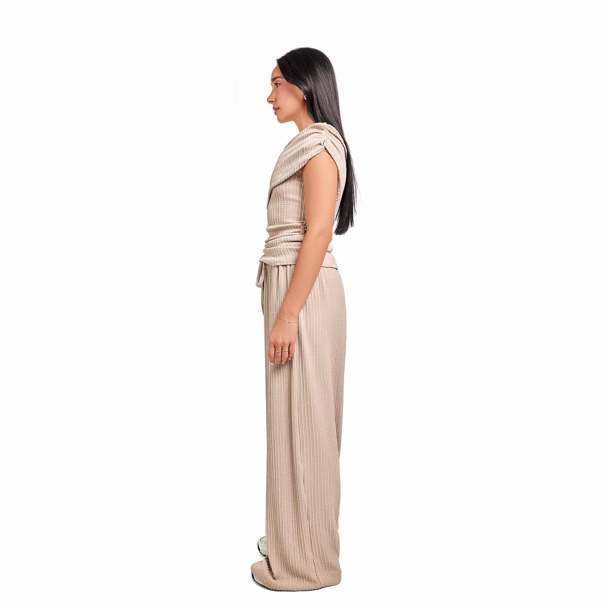 Beige jacquard set