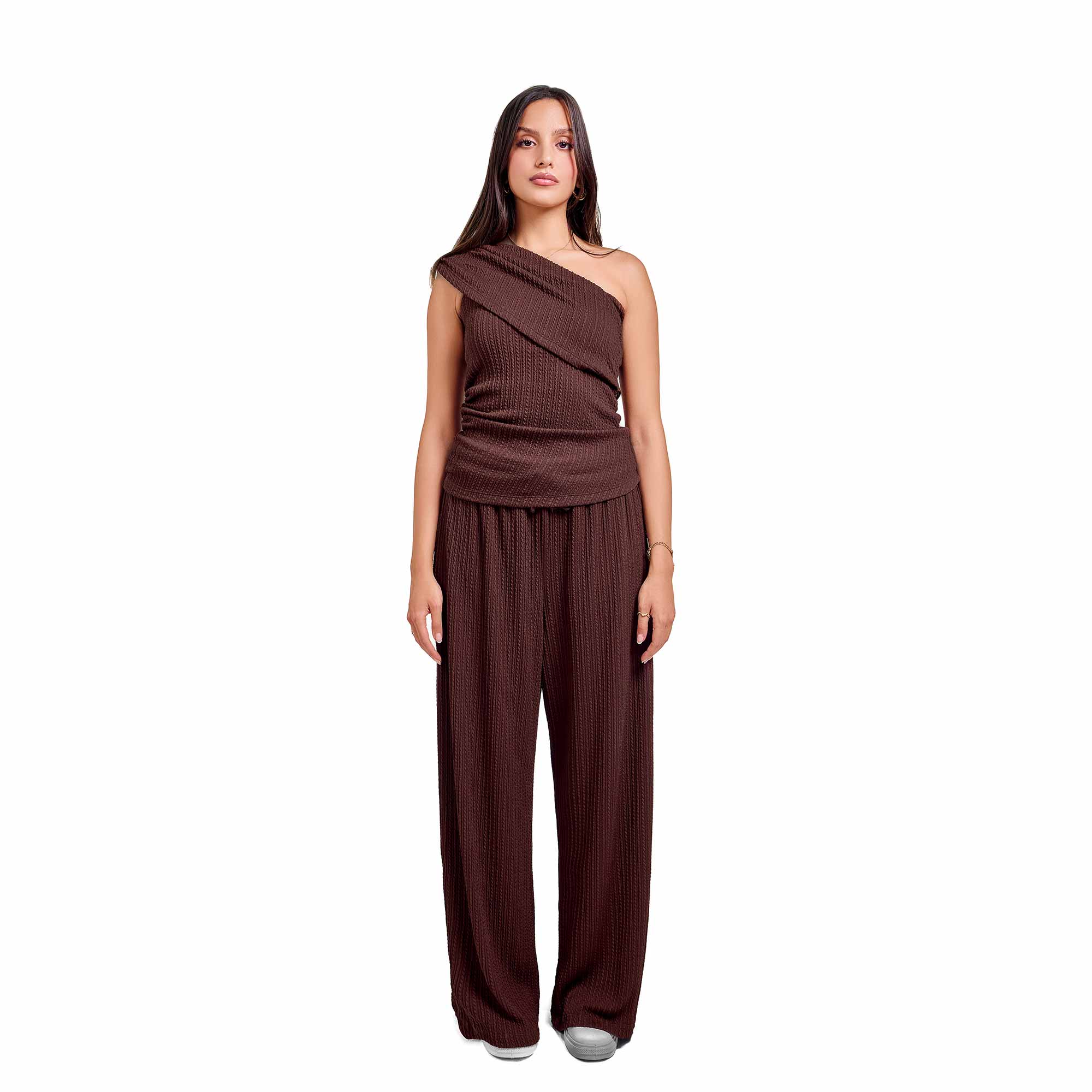 Dark brown jacquard set