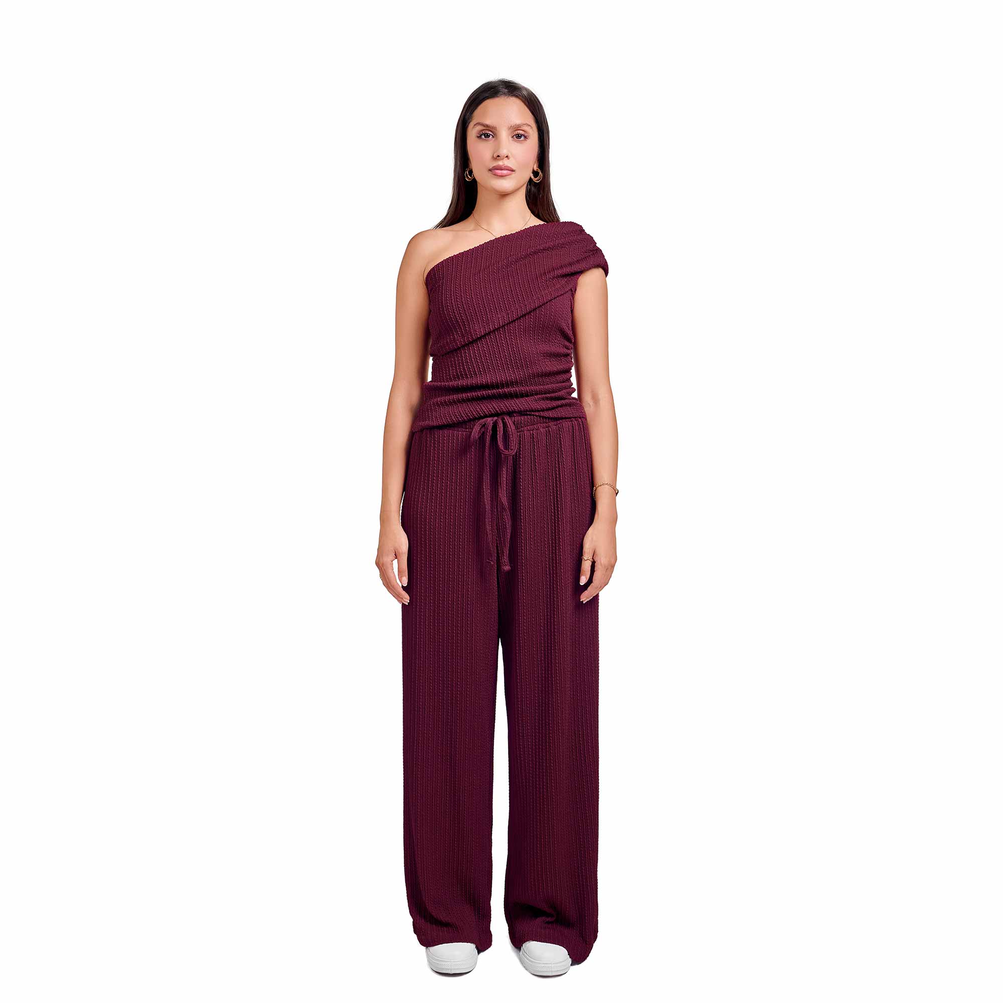 Burgundy jacquard set