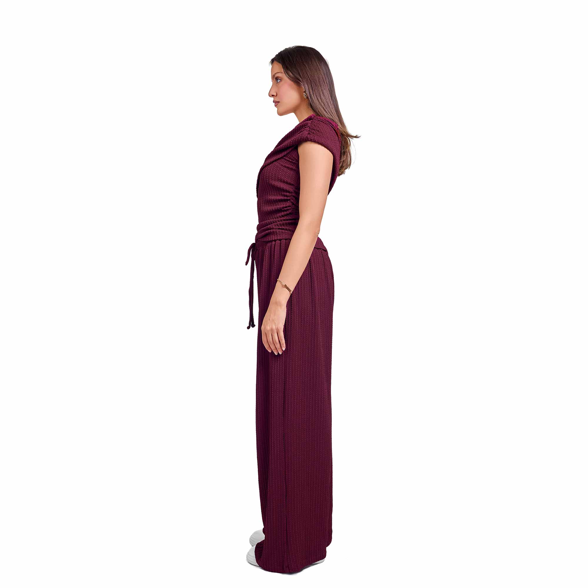 Burgundy jacquard set