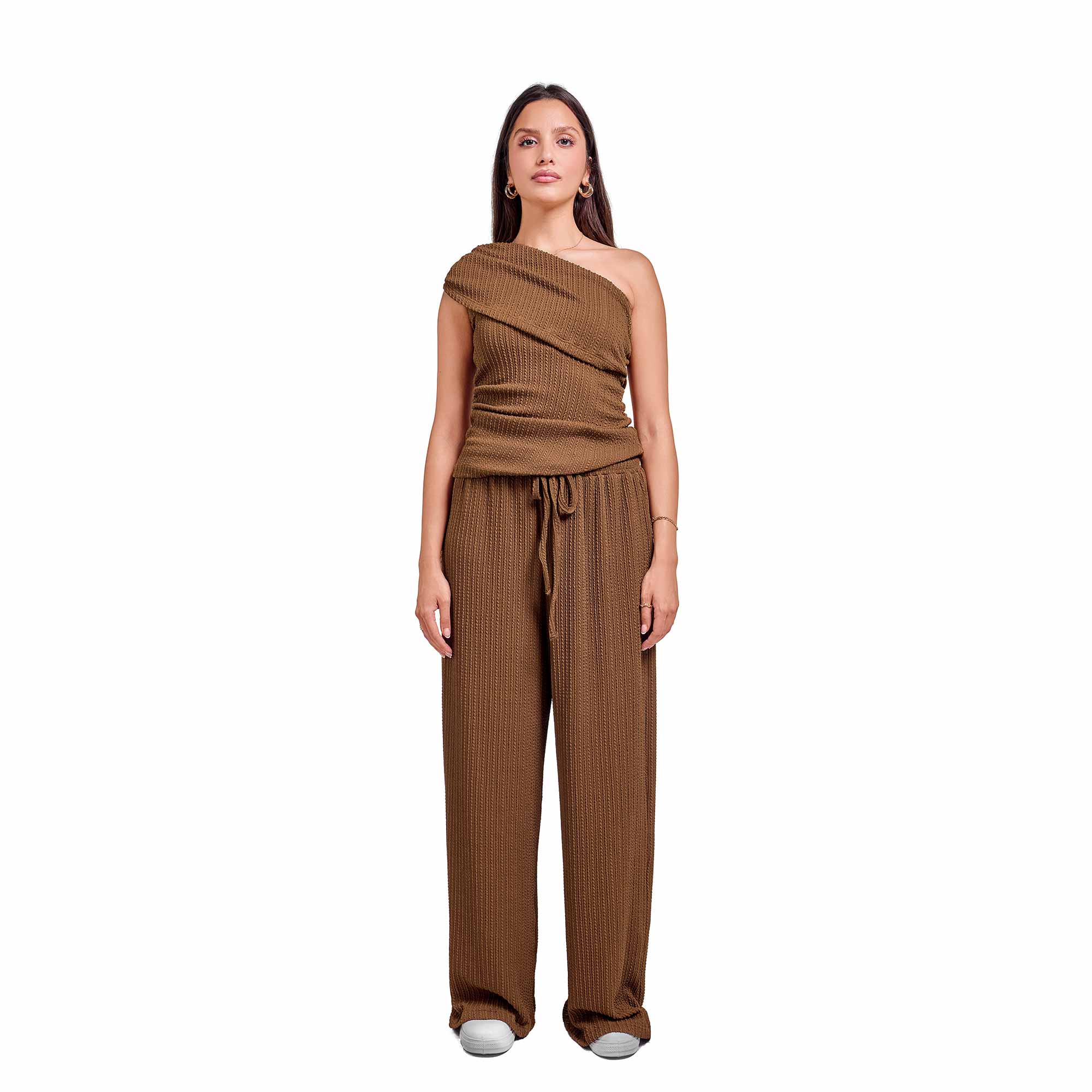 Brown jacquard set