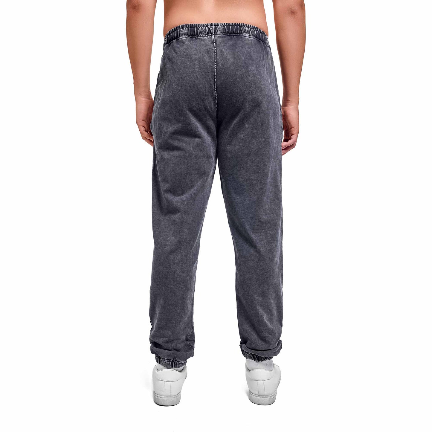 Washed dark grey plain sweatpant