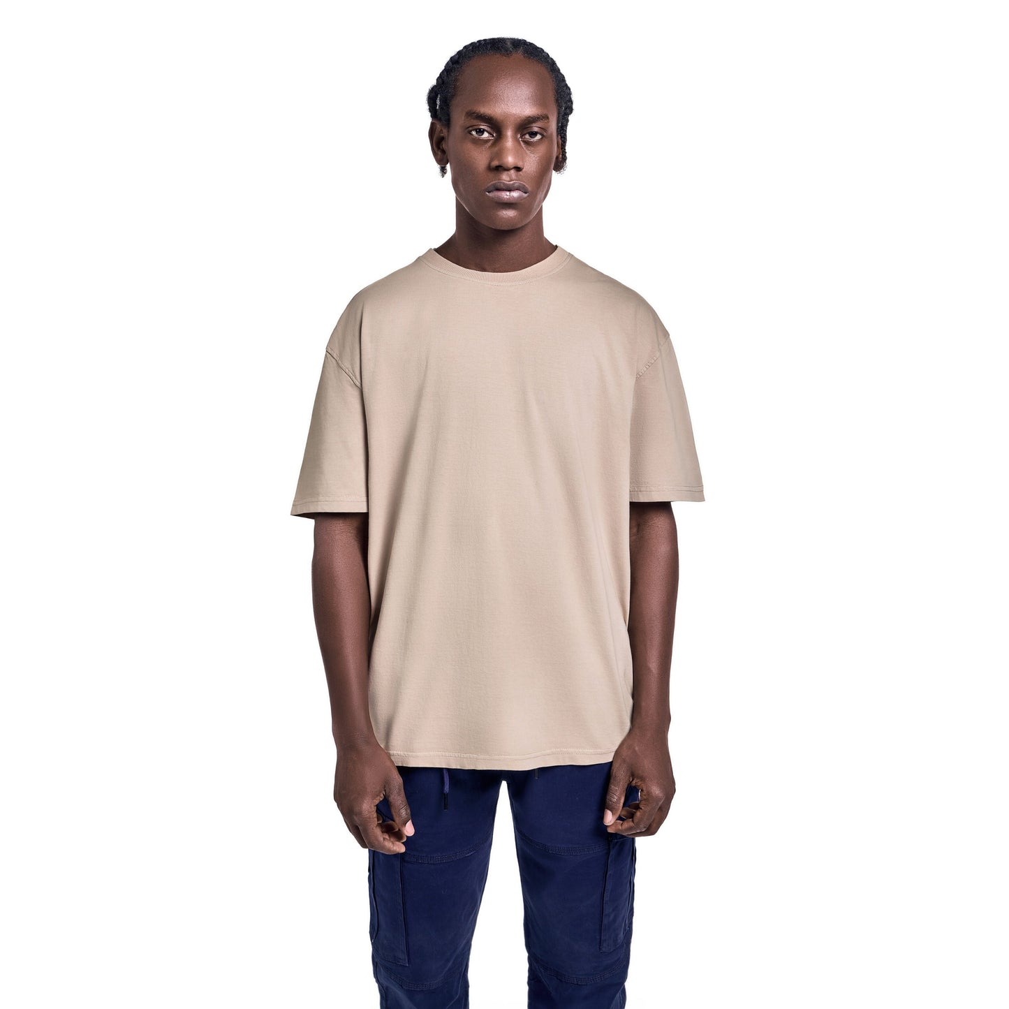 Beige oversized plain T-shirt