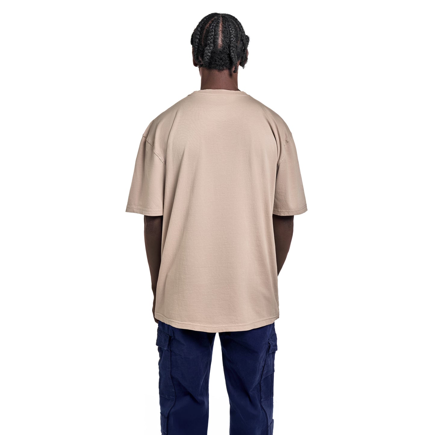 Beige oversized plain T-shirt