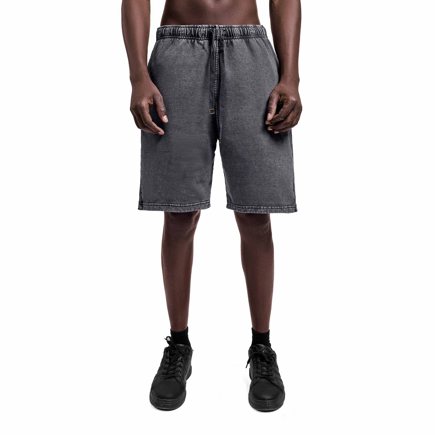 Washed dark grey plain short