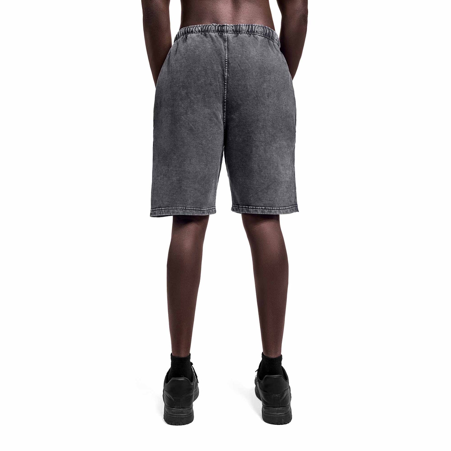 Washed dark grey plain short