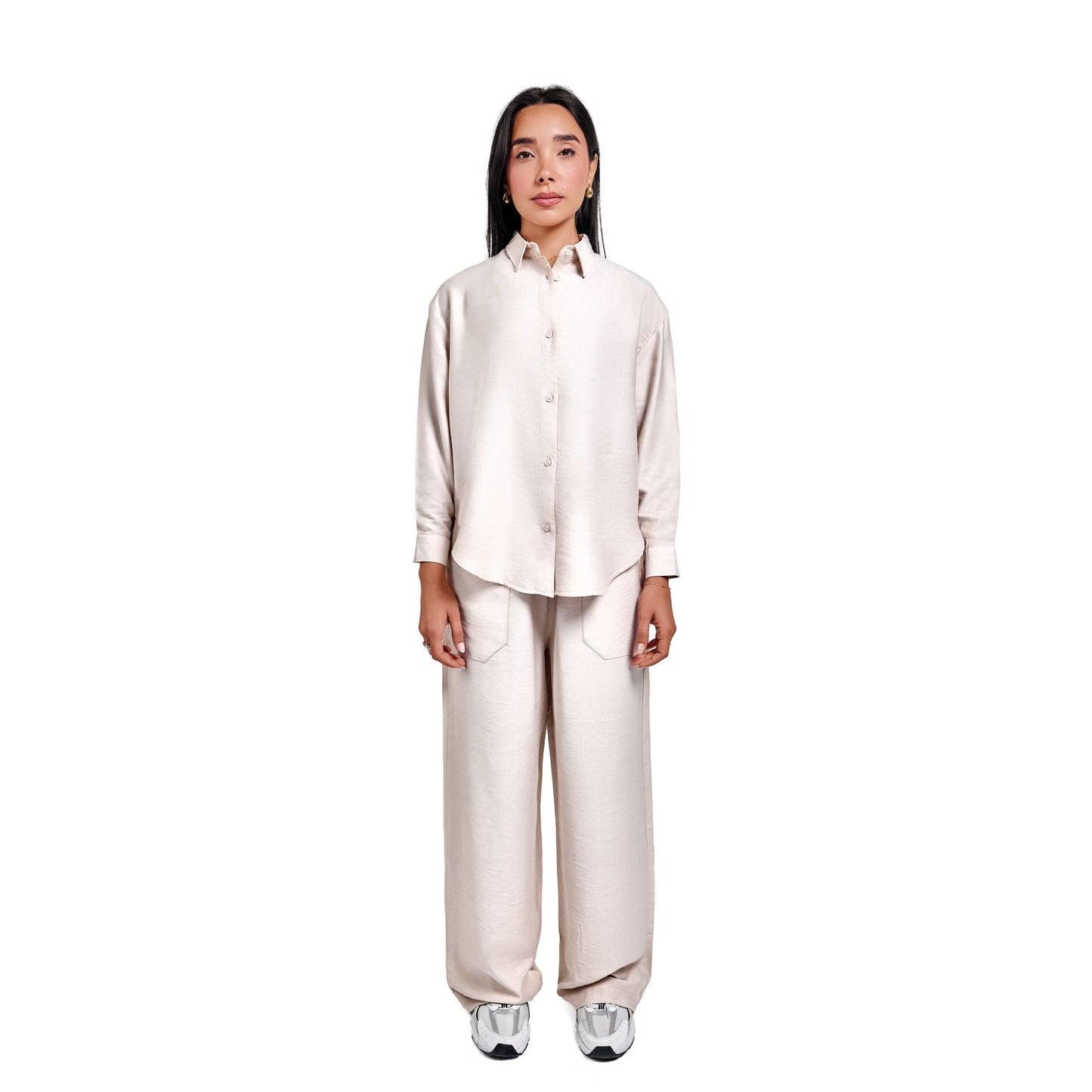 Off white summer linen outfit