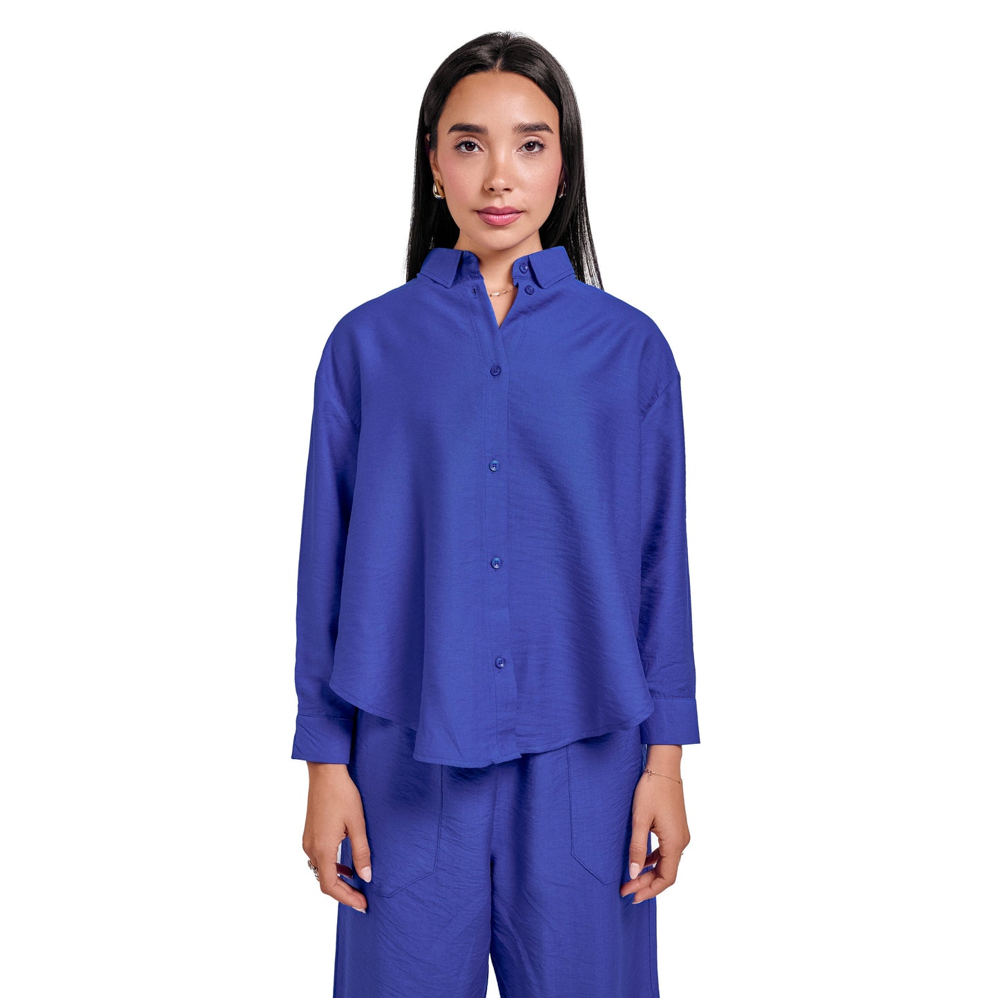 Blue long sleeve chemise