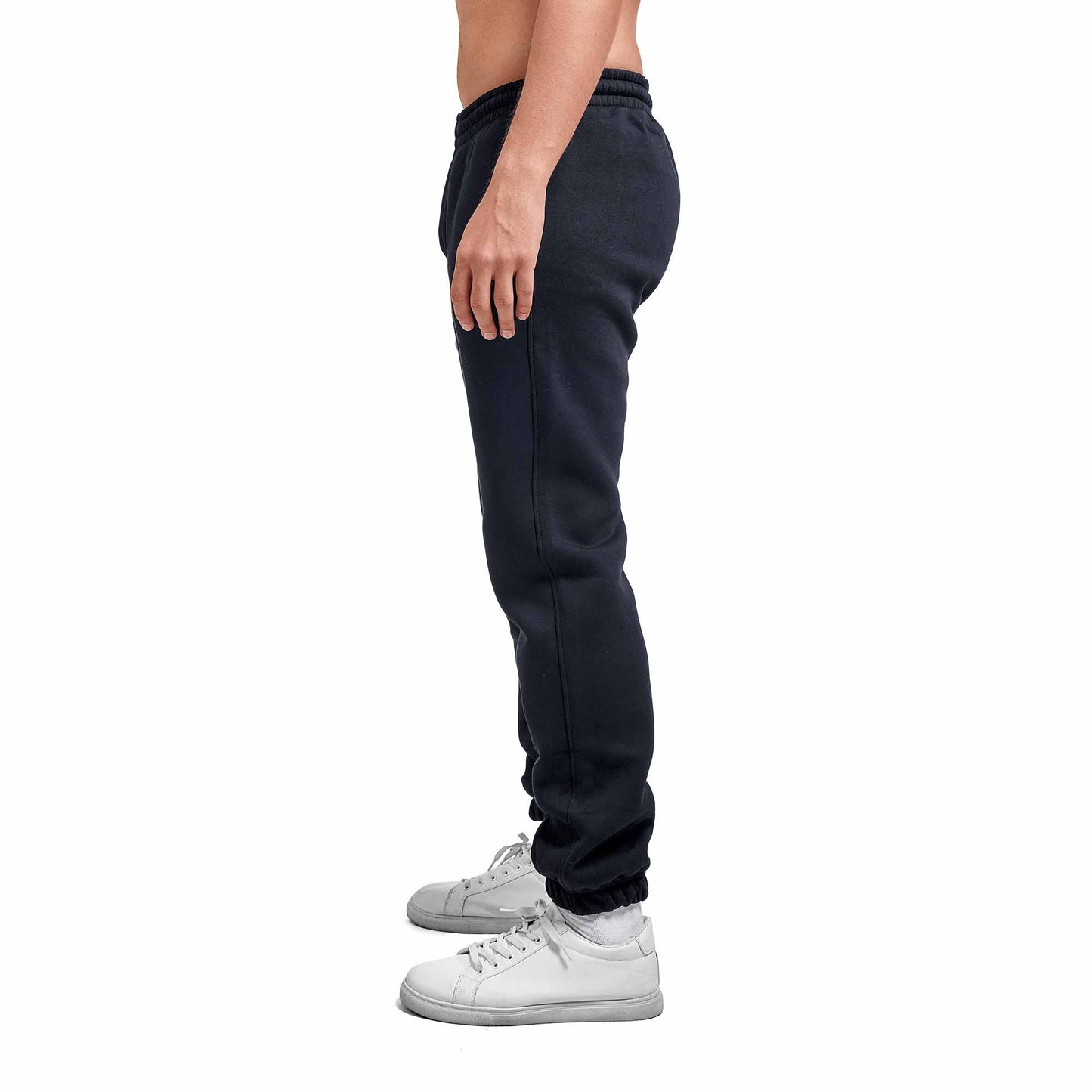 Men Black Heavy Melton Sweatpant