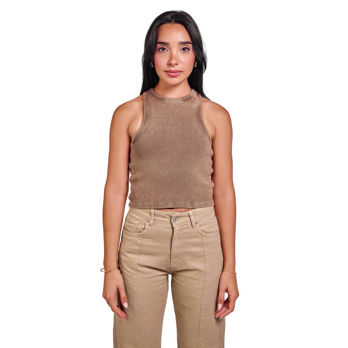light brown washed sleevless X body