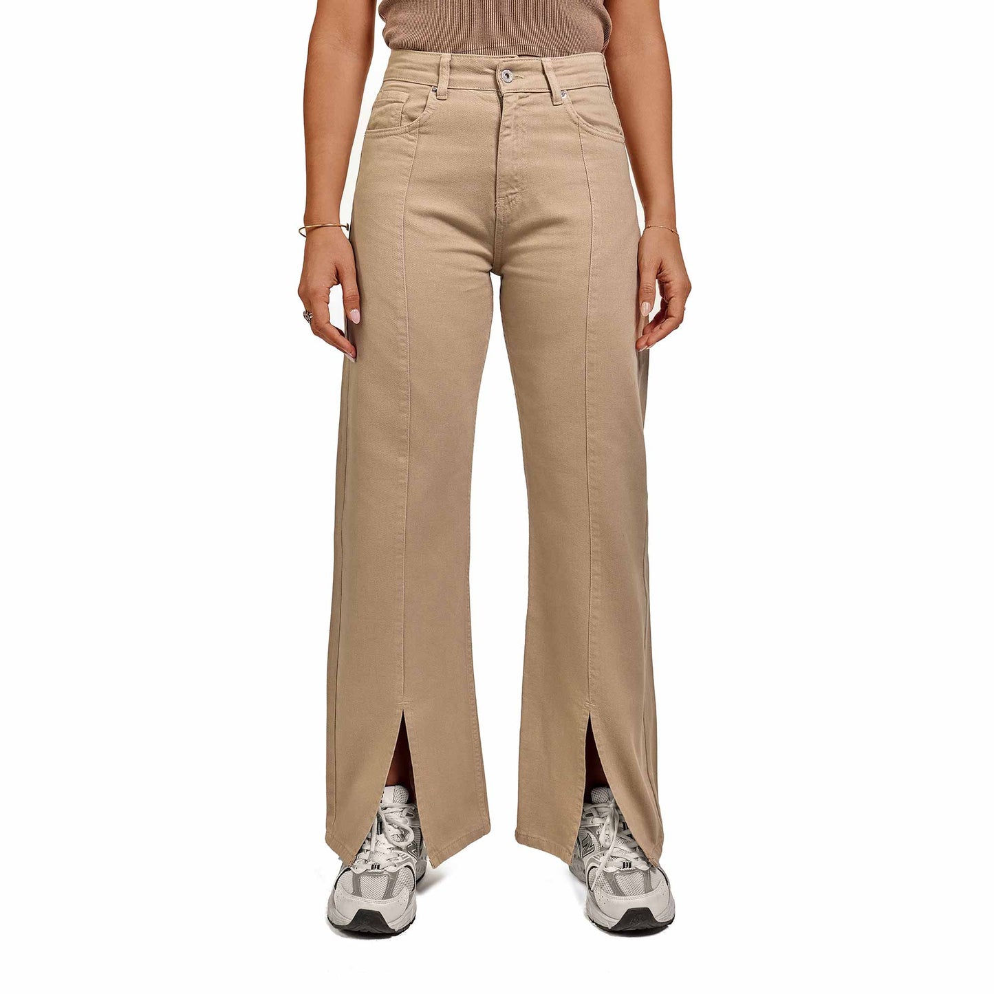 Dark Beige Loose Jeans Pants