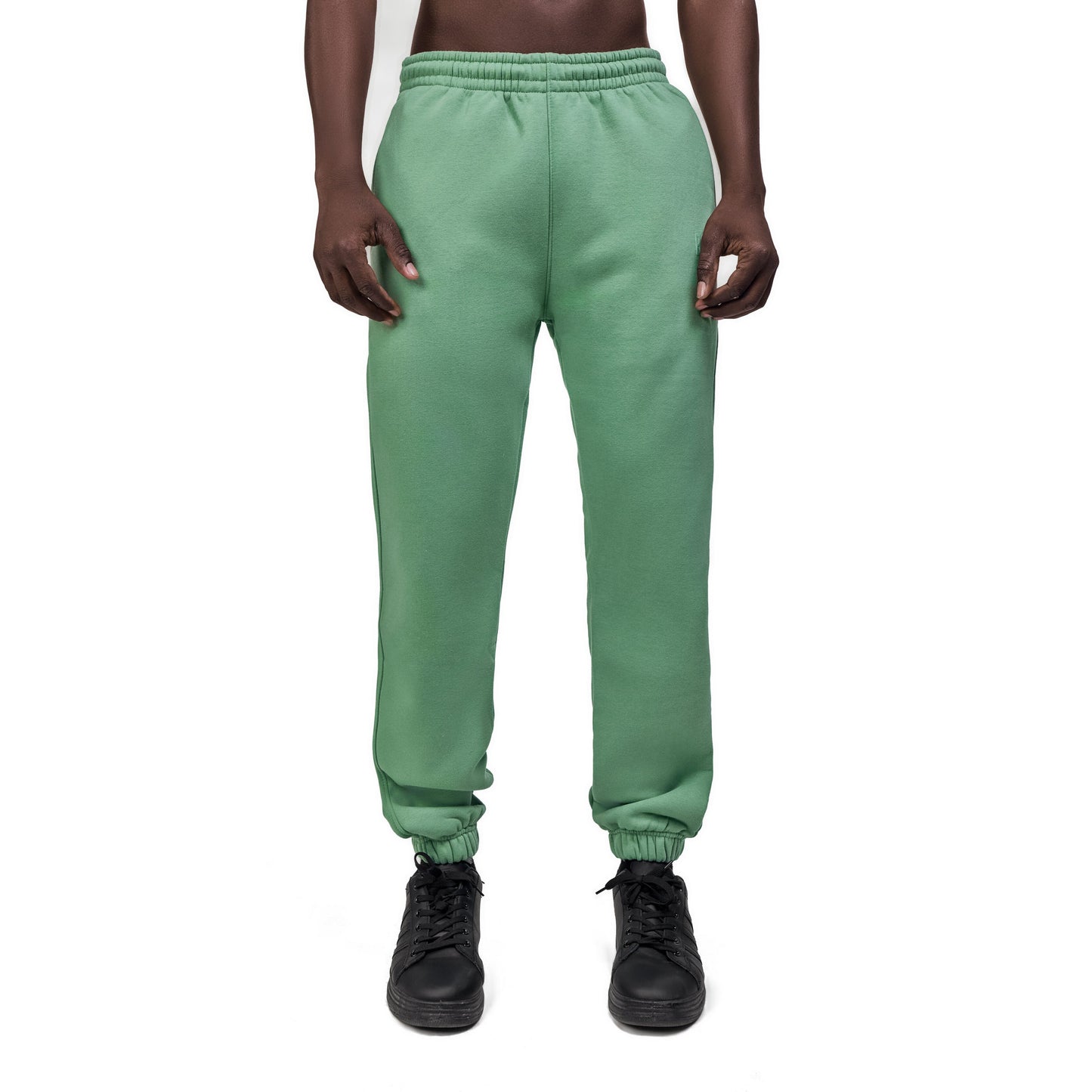 Men Green Heavy Melton Sweatpant