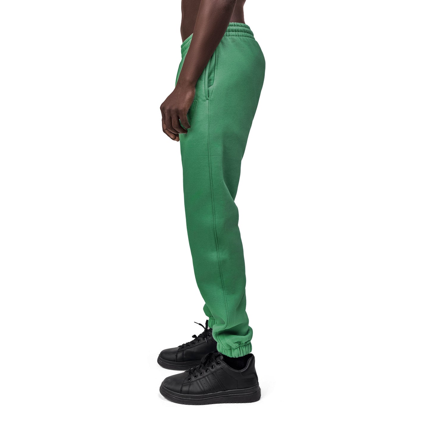 Men Green Heavy Melton Sweatpant