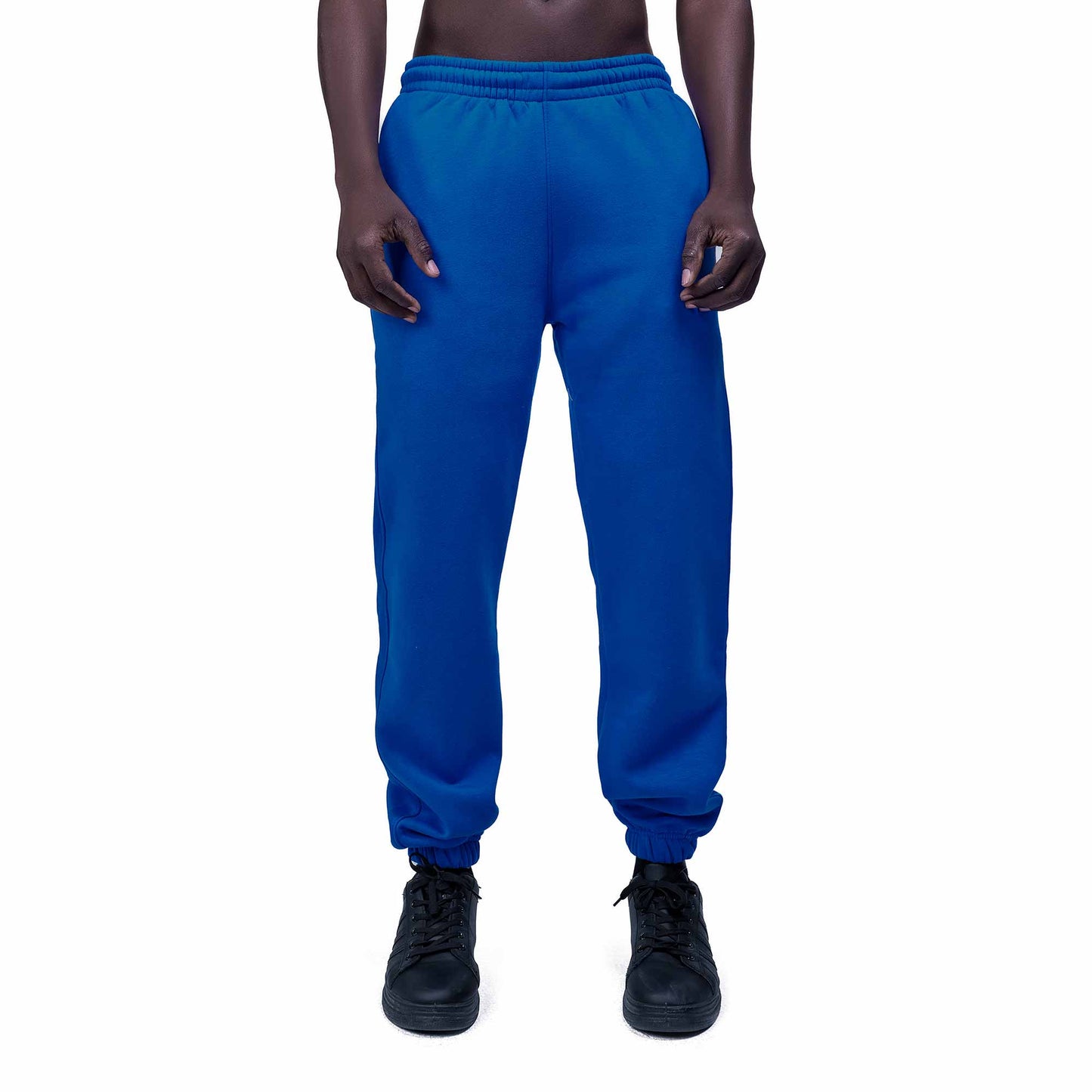 Men Blue Heavy Melton Sweatpant