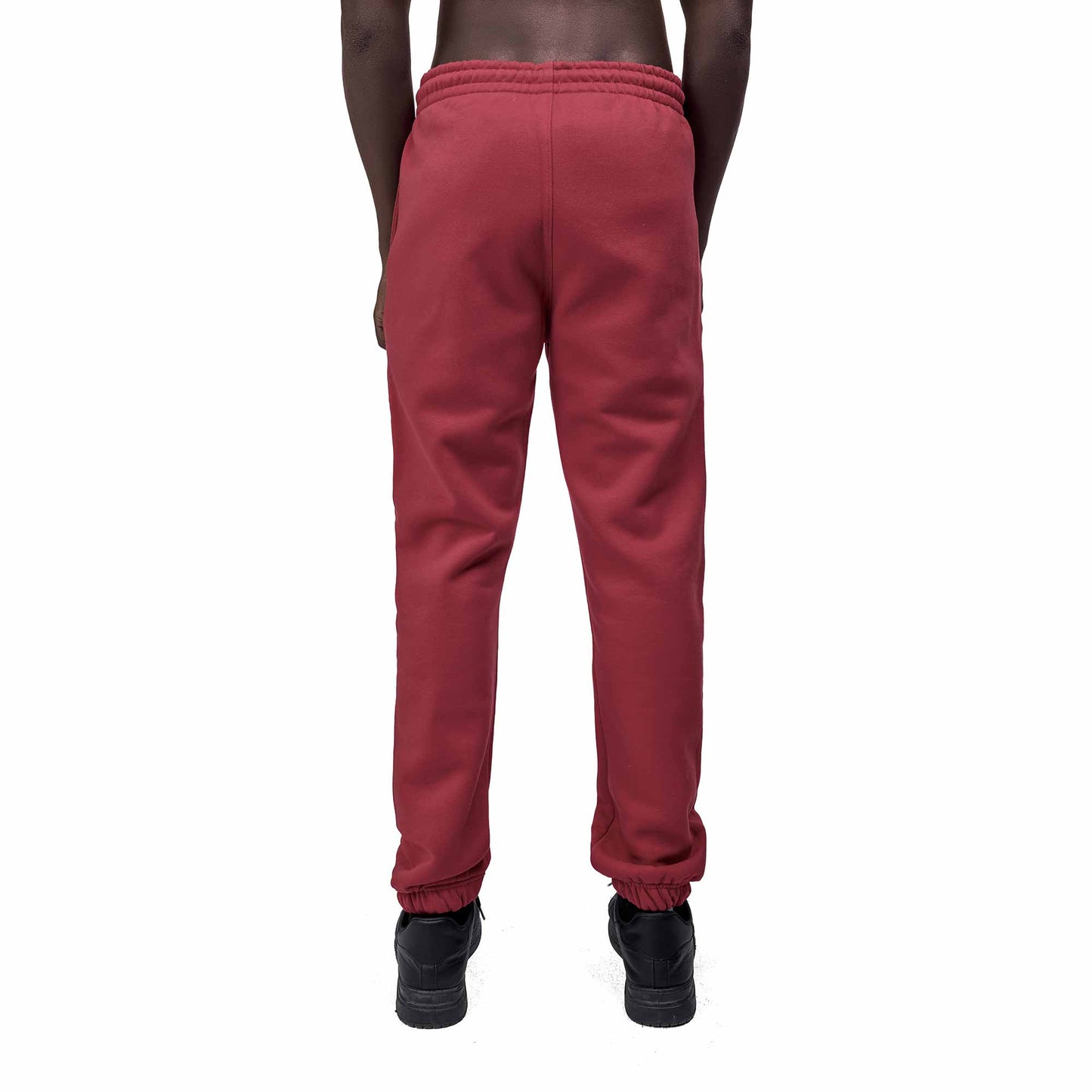 Men Burgundy Heavy Melton Sweatpant