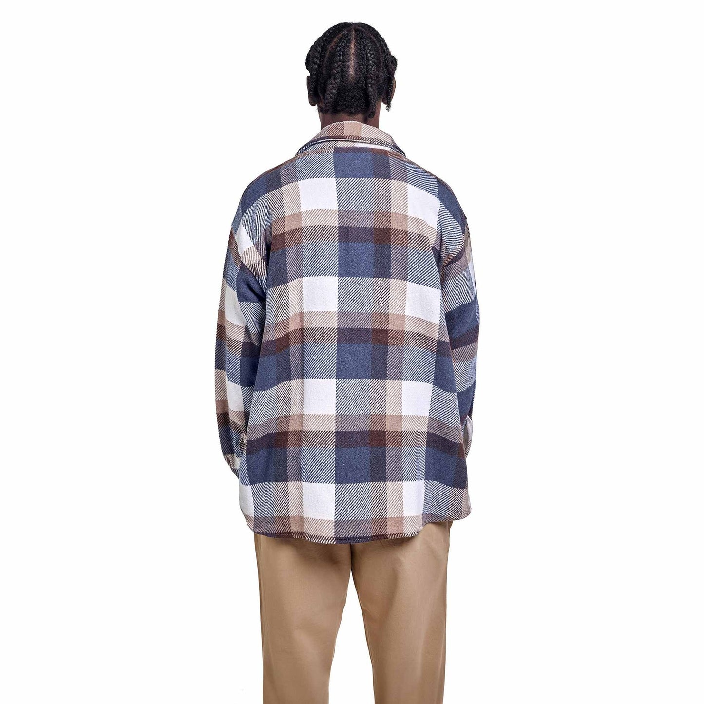 Navy Checkered Shirt brown beige