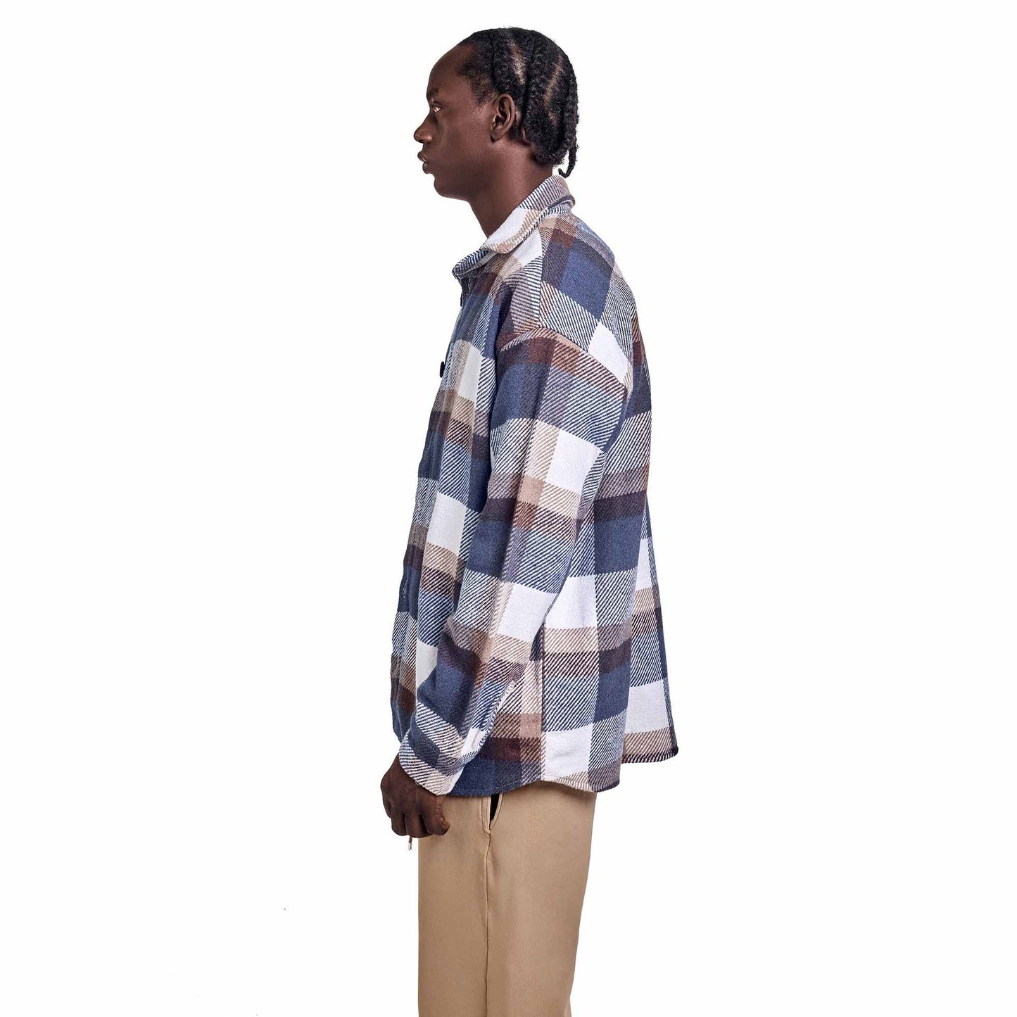Navy Checkered Shirt brown beige