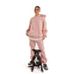 Women Pink Melton Plain Hoodies set