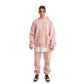 Women Pink Melton Plain Hoodies set