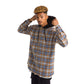 Vintage Hoodia Caro Plaid Jacket Blue Beige