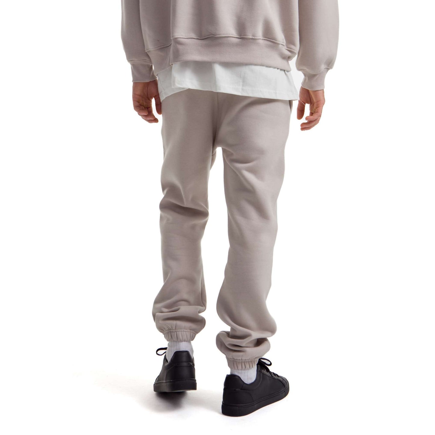 Men Light Grey Heavy Melton Sweatpant