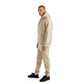 Men Beige Melton Plain Hoodies set