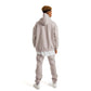 Men Light Grey Melton Plain Hoodies set