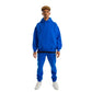 Men Blue Melton Plain Hoodies set