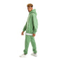 Men Green Melton Plain Hoodies set