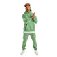 Men Green Melton Plain Hoodies set