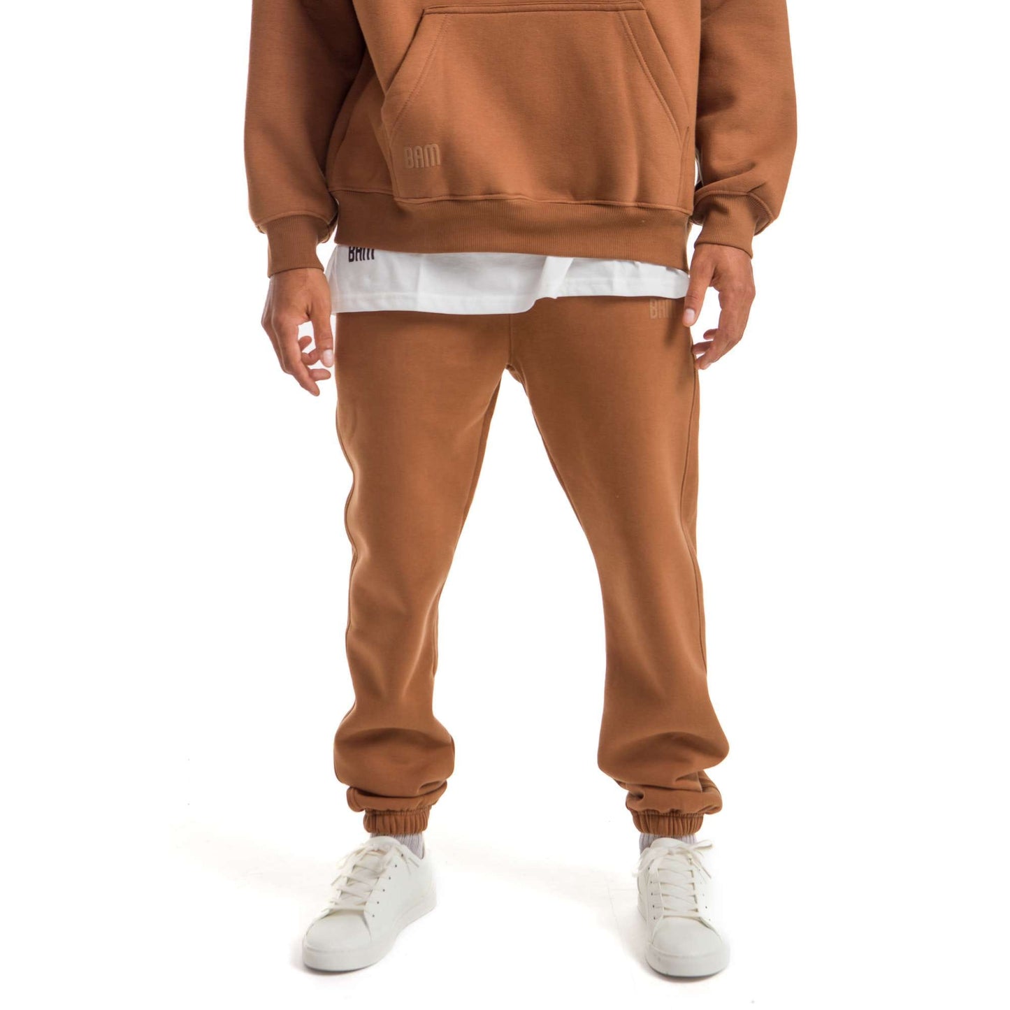 Men Brown Heavy Melton Sweatpant