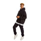 Men Black Melton Plain Hoodies set