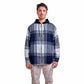White Hoodie Checkered plaid jacket black white wide striped