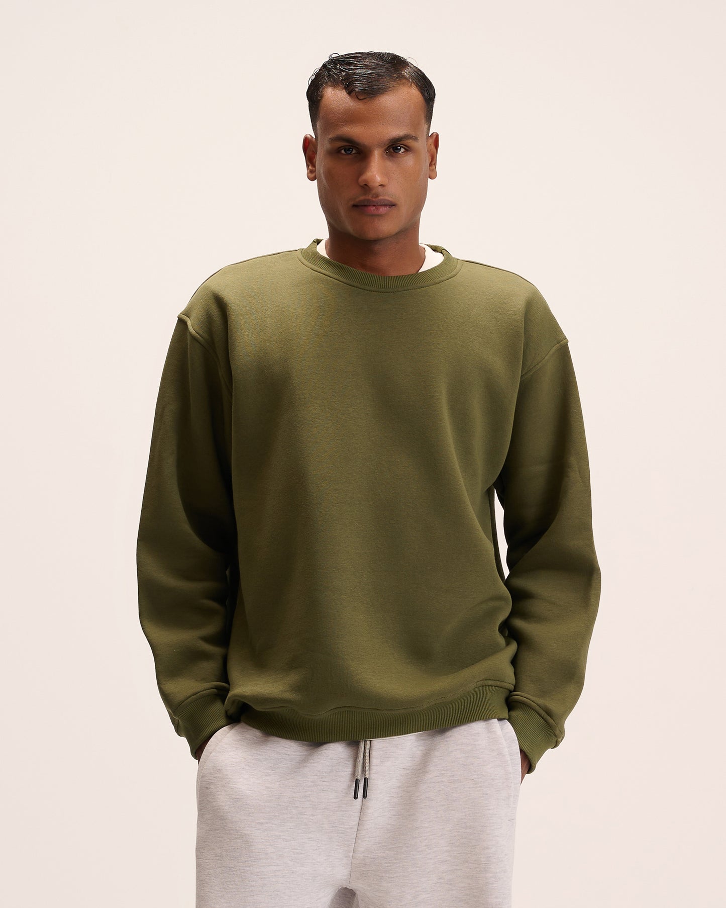 Olive sweatshirt for men