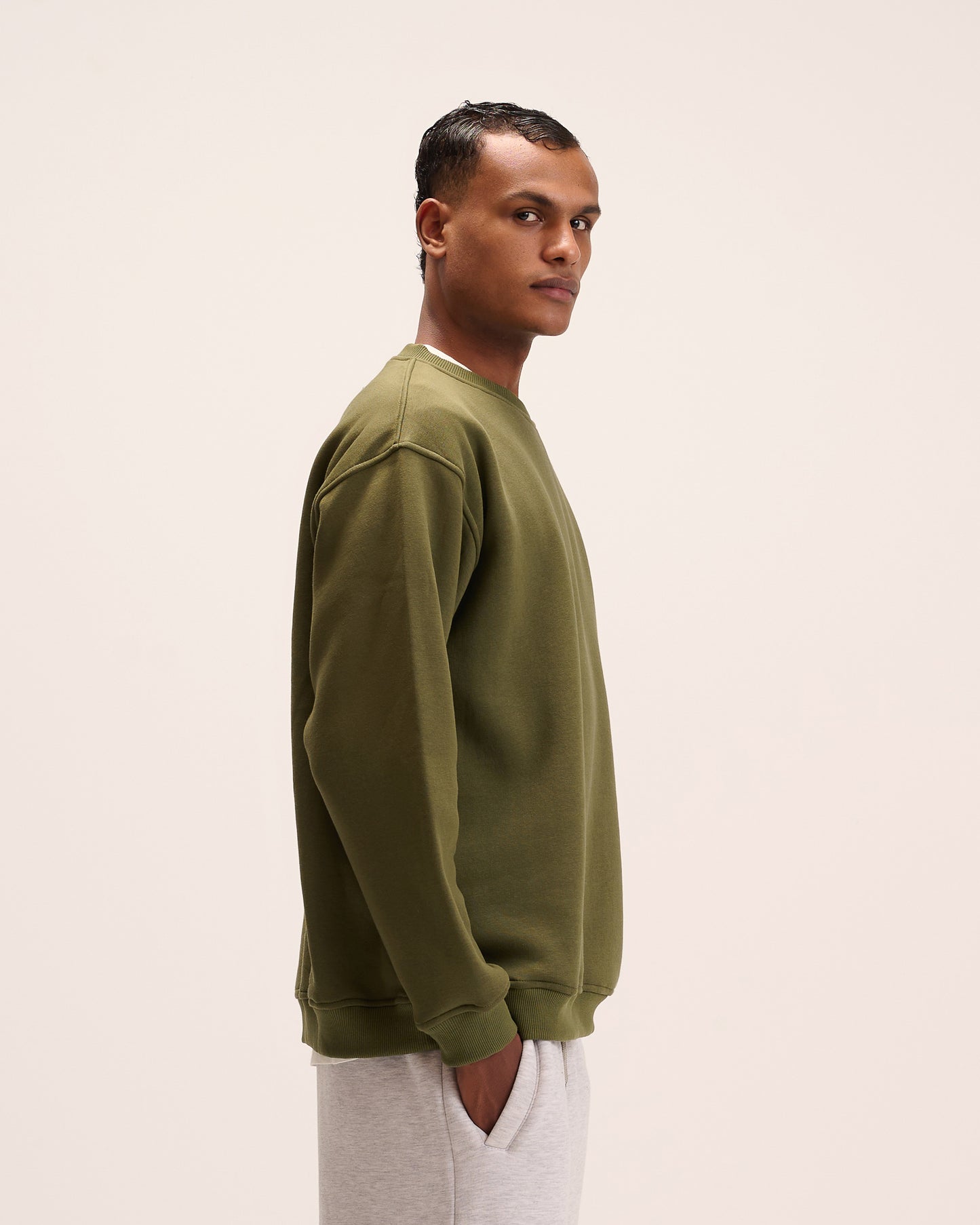 Olive sweatshirt for men