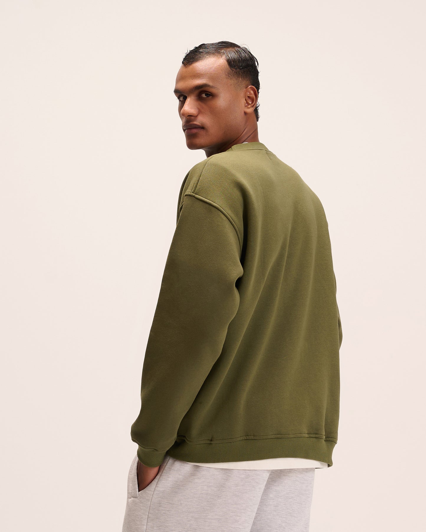 Olive sweatshirt for men