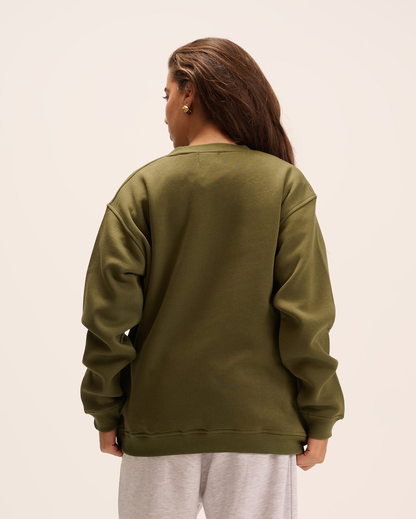 Olive sweatshirt for women