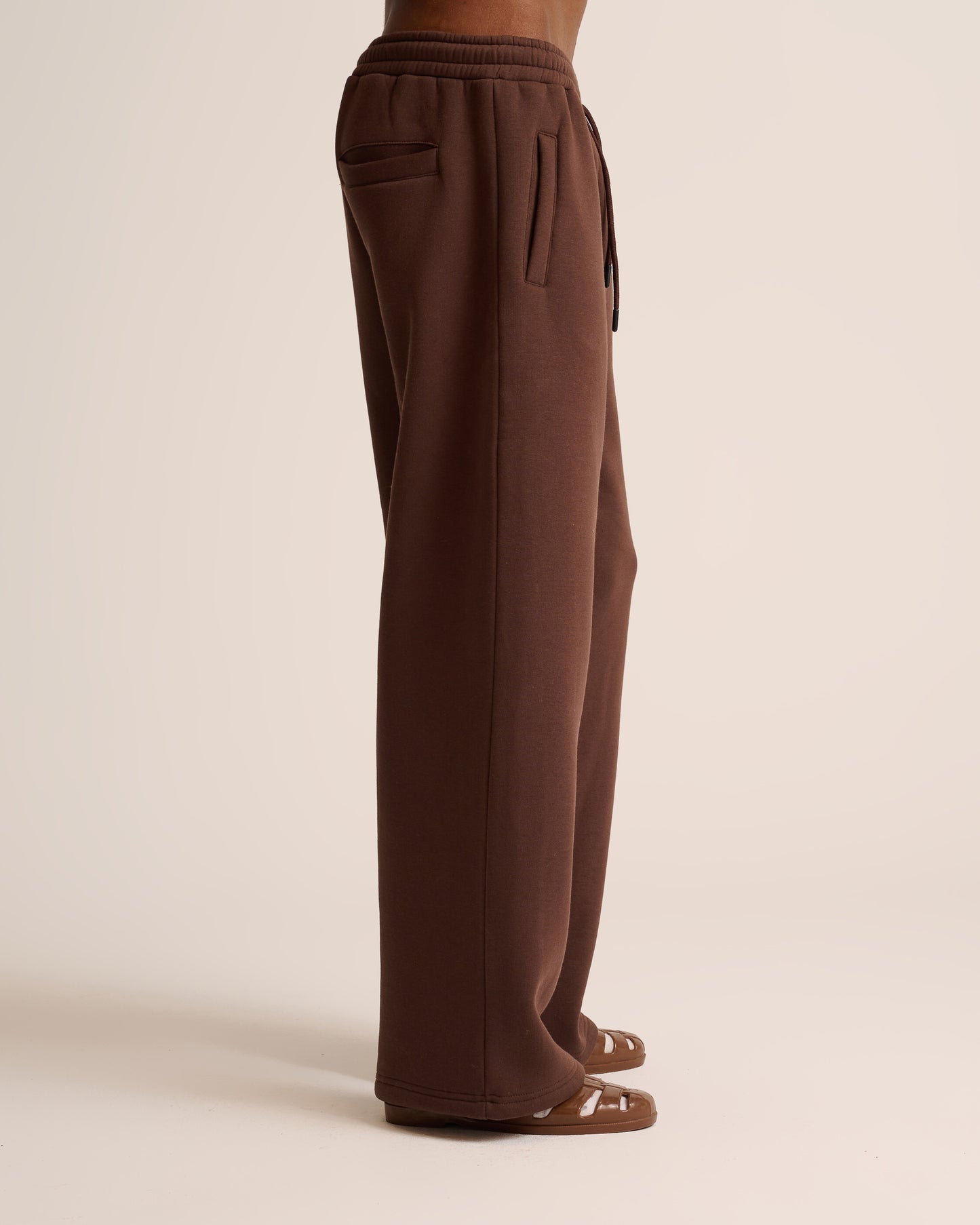 Brown wide leg sweatpant for men