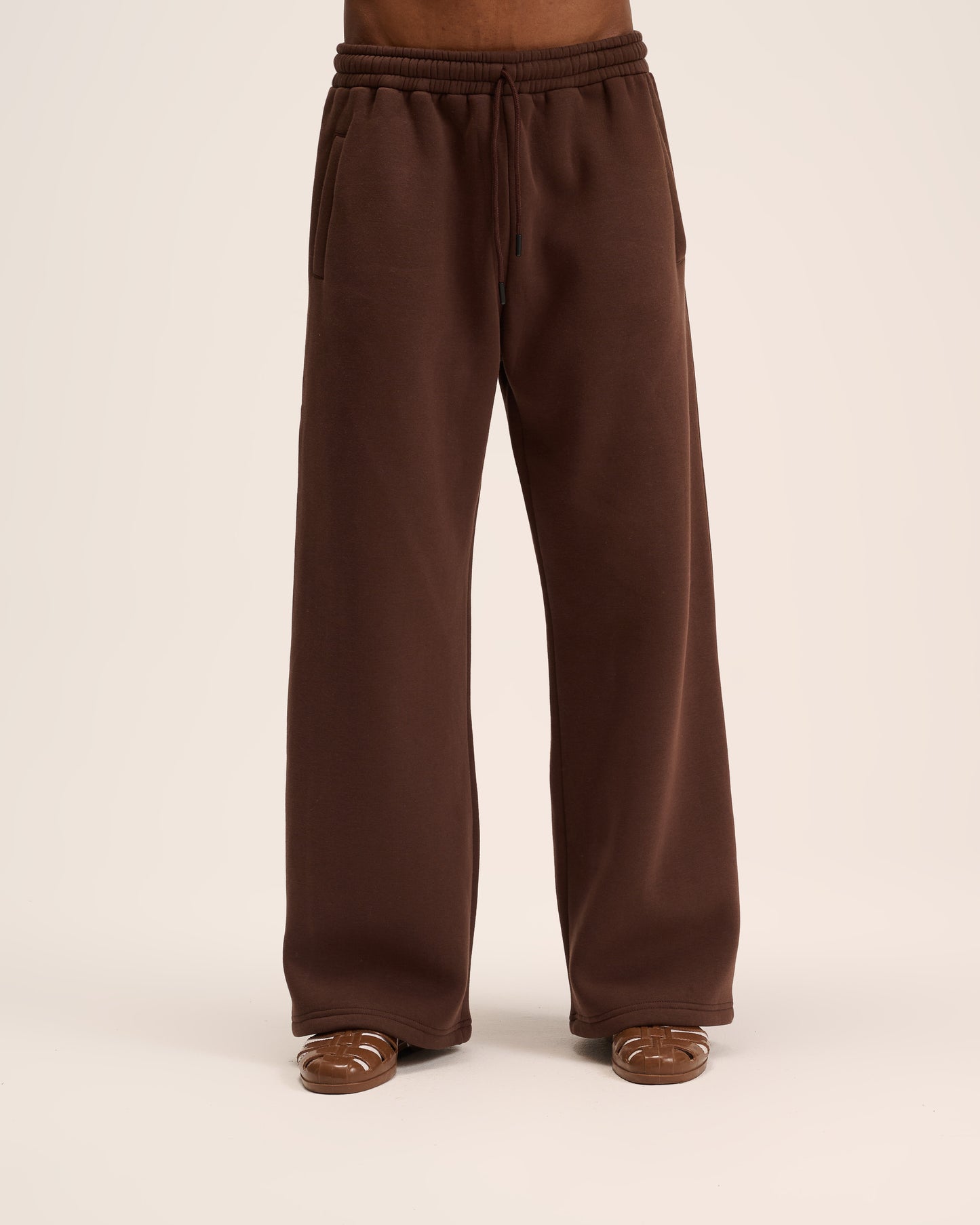 Brown wide leg sweatpant for men