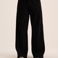 Black wide leg sweatpant for women