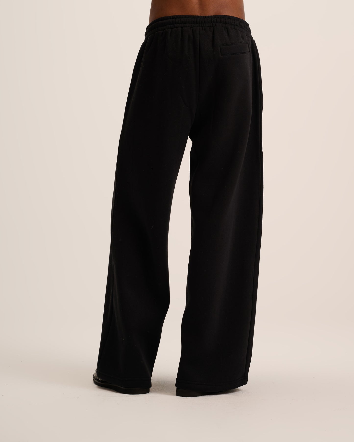Black wide leg sweatpant for men